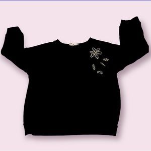 ZARA Girls black Sweatshirt with Rhinestones